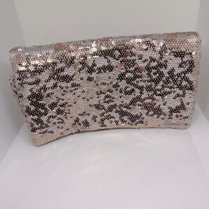 NWT Mossimo rose gold all sequin clutch bag purse glam new